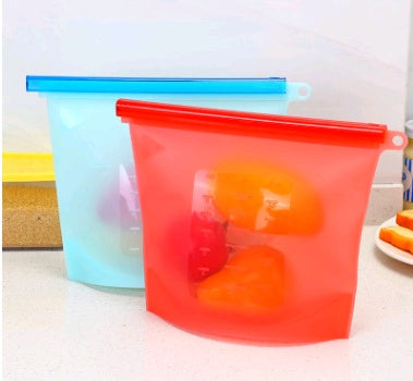 Eco-Friendly Reusable Silicone Food Storage Bag - Translucent Green