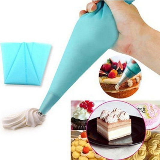 Eco-Friendly Reusable Blue Silicone Piping Bag - Conical Shape