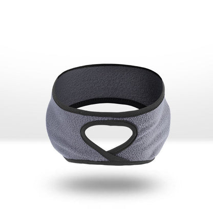 Eco-Friendly Gray Fleece Headband with Black Trim for Comfort and Sustainability