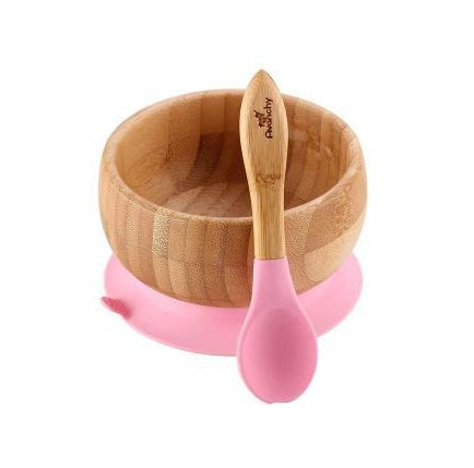 Eco-Friendly Bamboo Baby Feeding Set - Bowl and Spoon