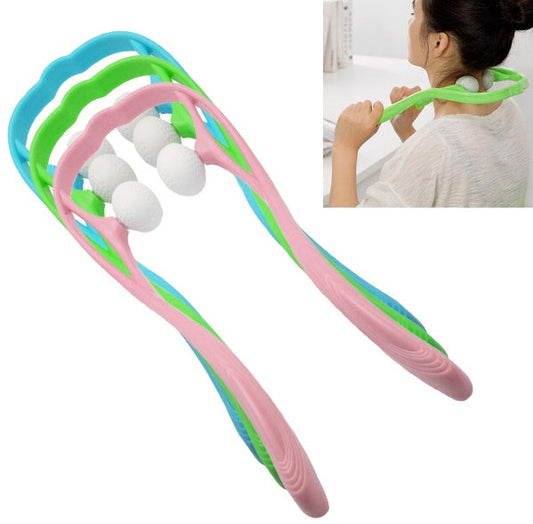 U-Shaped Neck and Shoulder Massager with Dual Handles and Roller Balls