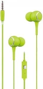 Fitto K28 Green Wired in-Earphone, Stereophonic Sound, Mic, Built-in Microphone, Bass, 3.5mm Jack, For All Mobile Phones, Music