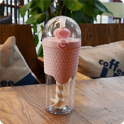 Eco-Friendly Reusable Smoothie Cups with Built-In Straws - Purple, Green, Pink