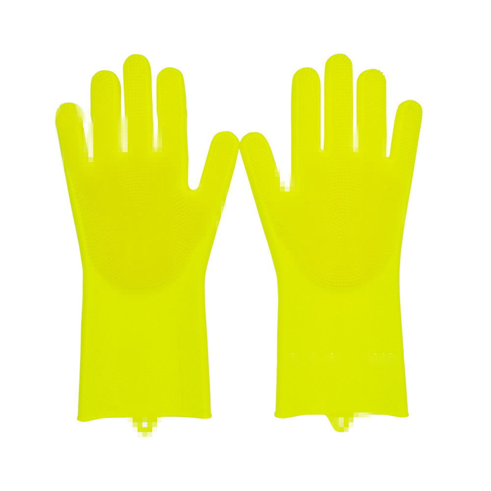 Eco-Friendly Silicone Cleaning Gloves with Scrubbing Bristles