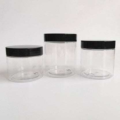 Eco-Friendly Clear Storage Jars with Black Lids - Sustainable Kitchen Organization