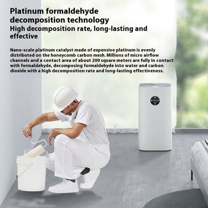 Cylindrical White Air Purifier with Negative Ion Technology for Home Use