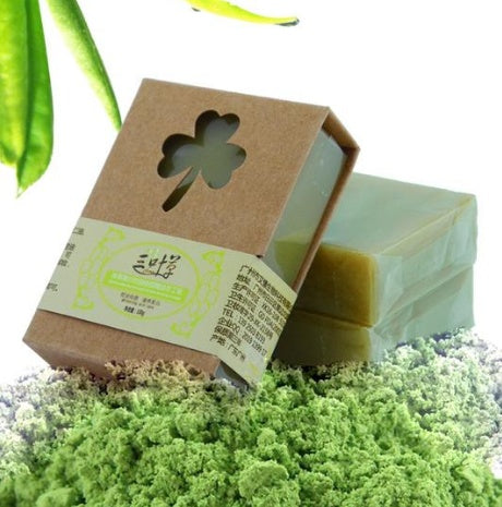 Eco-Friendly Natural Green Soap Bar in Cardboard Packaging