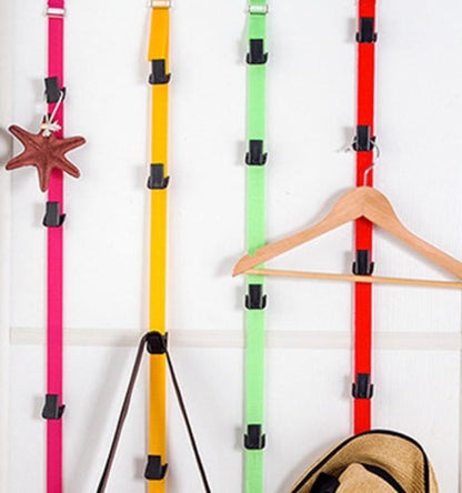 Multi-Color Hanging Straps with Clips for Space-Saving Organization
