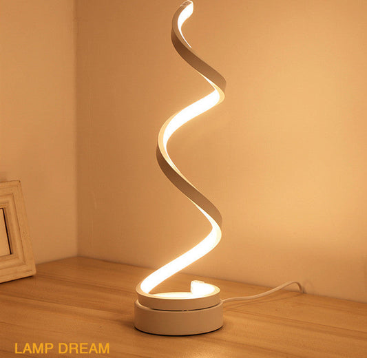 Spiral LED Table Lamp with Warm White Light
