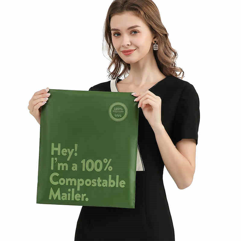 Eco-Friendly Compostable Mailer - Green, Biodegradable Shipping Solution