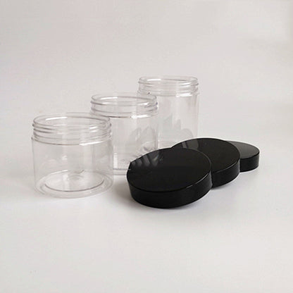 Eco-Friendly Clear Storage Jars with Black Lids - Sustainable Kitchen Organization