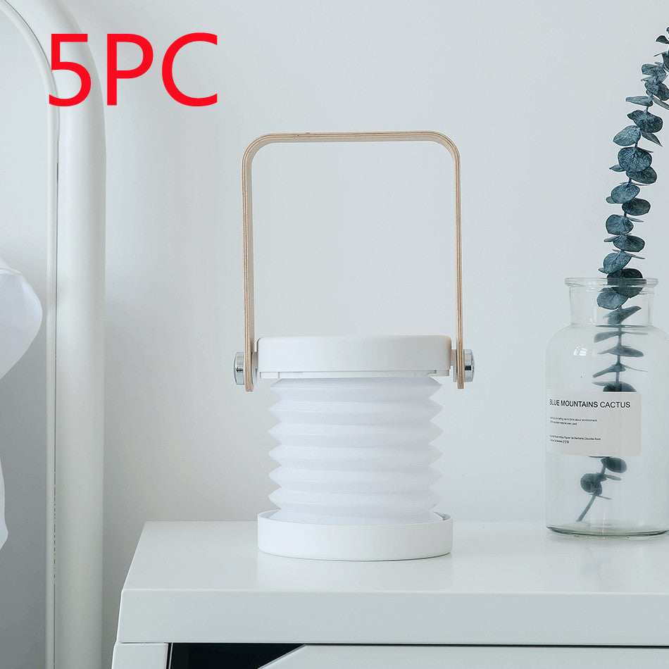 Eco-Friendly Portable Lantern with Wooden Accents