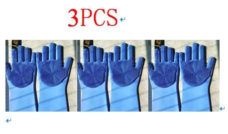 Eco-Friendly Silicone Cleaning Gloves with Scrubbing Bristles
