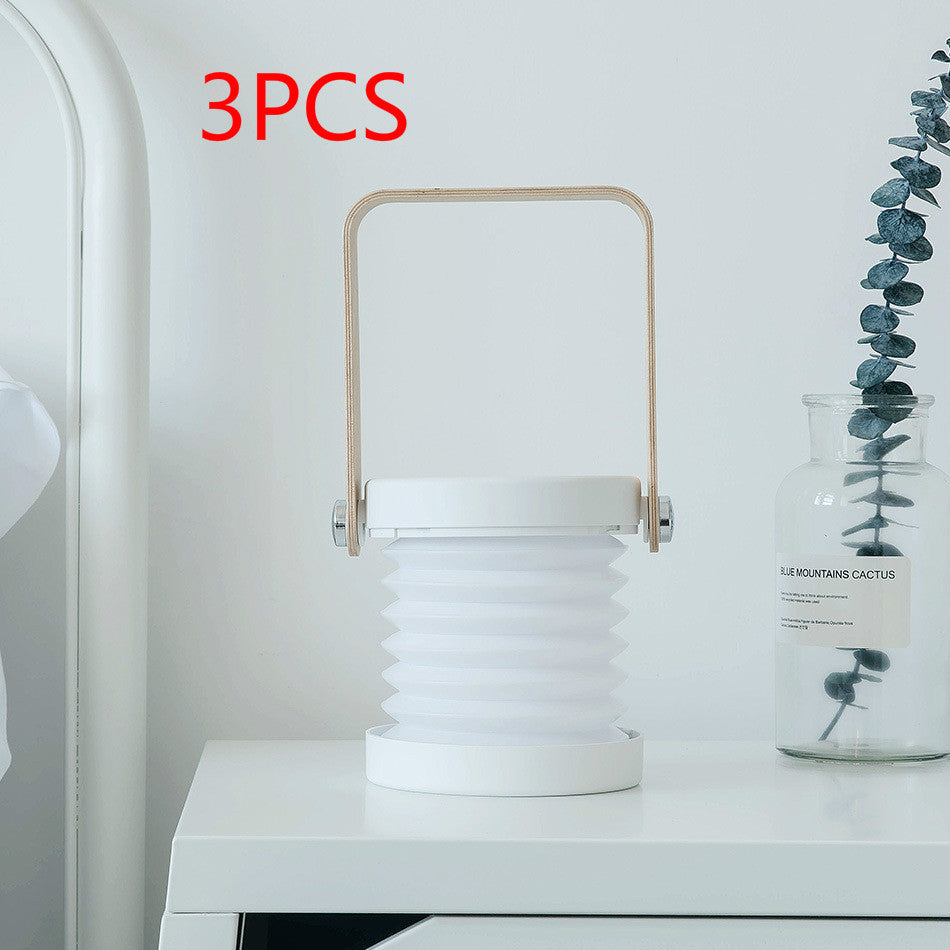 Eco-Friendly Portable Lantern with Wooden Accents