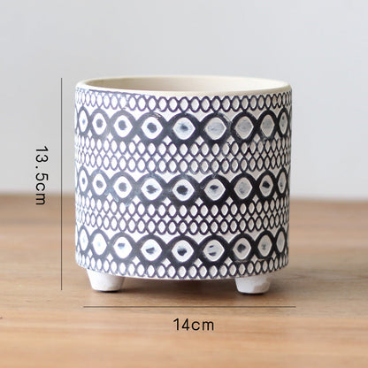 Eco-Friendly Ceramic Planters with Geometric Designs for Indoor Plants