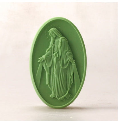 Eco-Friendly Light Green Oval Soap Bar - Natural & Biodegradable