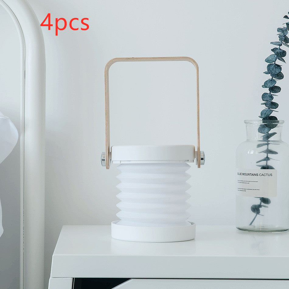 Eco-Friendly Portable Lantern with Wooden Accents