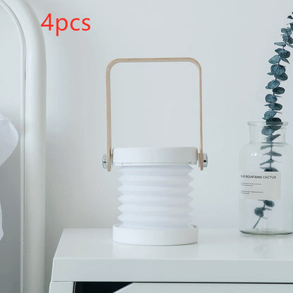 Eco-Friendly Portable Lantern with Wooden Accents
