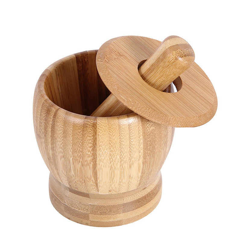 Eco-Friendly Bamboo Mortar and Pestle Set for Sustainable Living