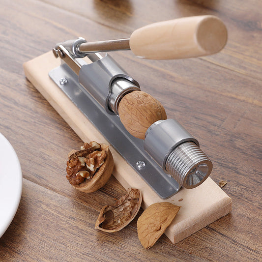 Eco-Friendly Manual Nutcracker with Metal and Wood Design
