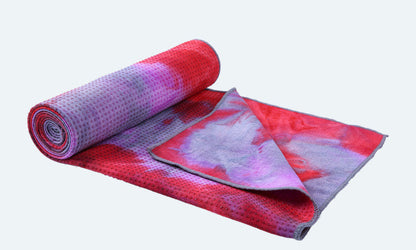 Eco-Friendly Yoga Towel - Blue & Green Tie-Dye, Quick-Drying, Reusable
