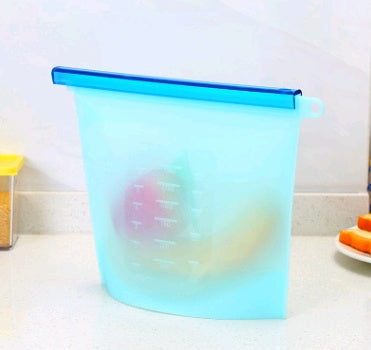Eco-Friendly Reusable Silicone Food Storage Bag - Translucent Green