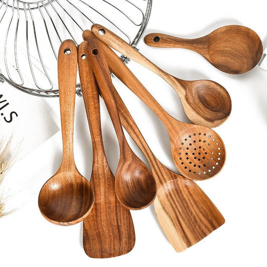 Eco-Friendly Wooden Kitchen Utensils Set