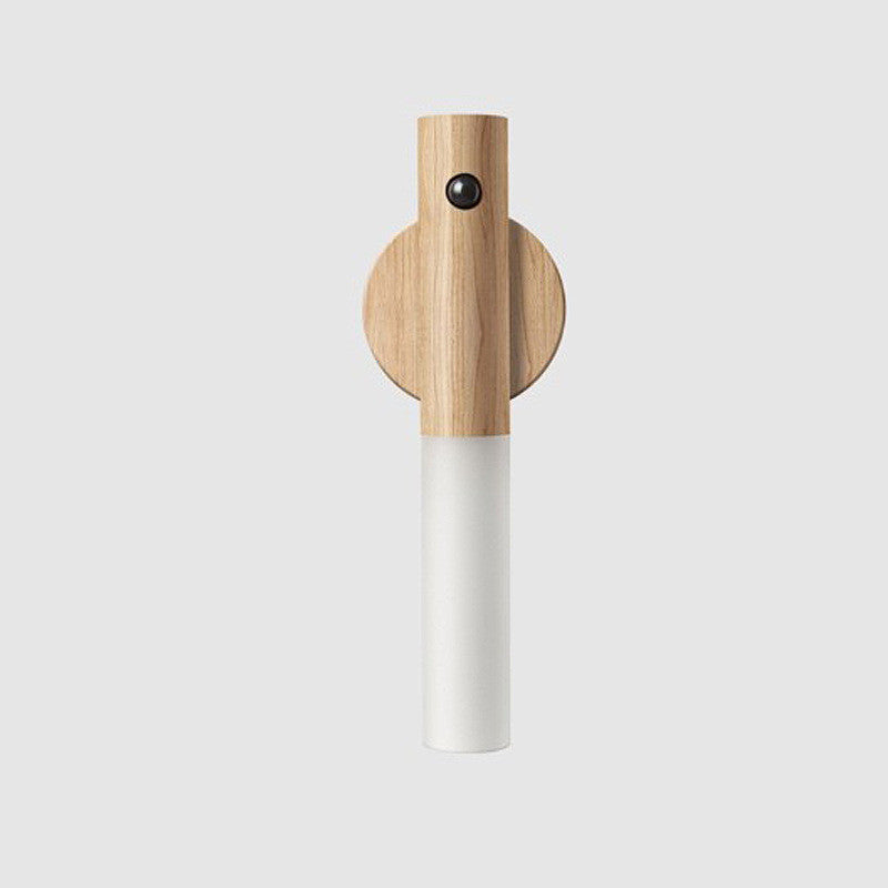 Eco-Friendly Wall-Mounted Night Light with Wood Finish