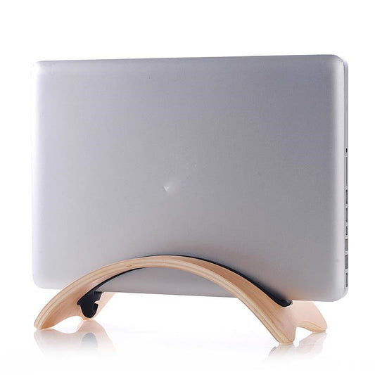 Eco-Friendly Curved Wooden Laptop Stand for Ergonomic Workspace