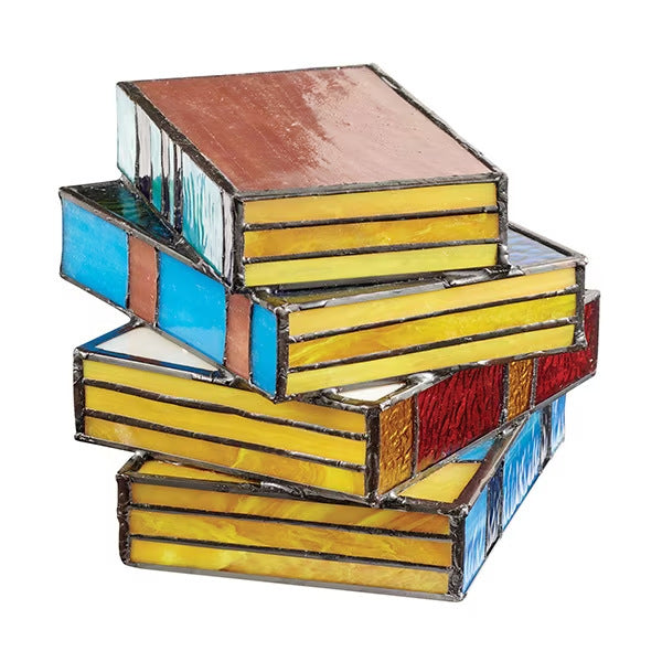 Multicolored Stained Glass Book Lamp - Artistic & Eco-Friendly Table Lighting