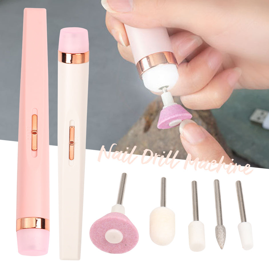 Rechargeable Pink Electric Nail File Set with USB Charging