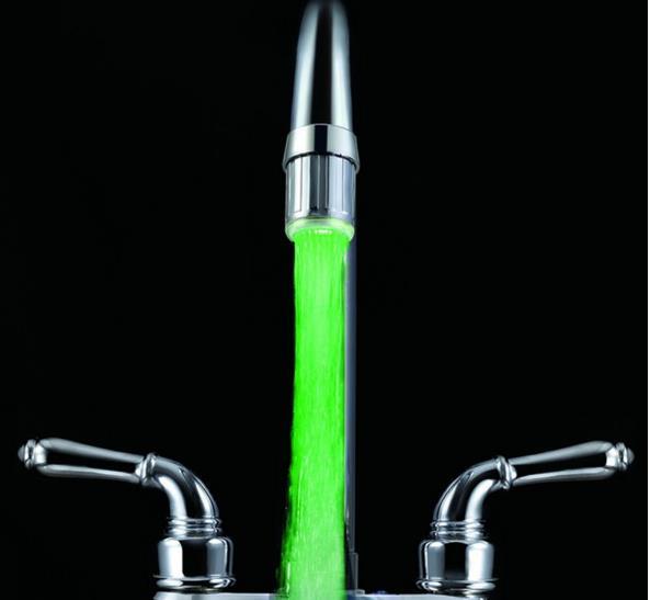 LED Faucet Light with Temperature-Indicating Colors