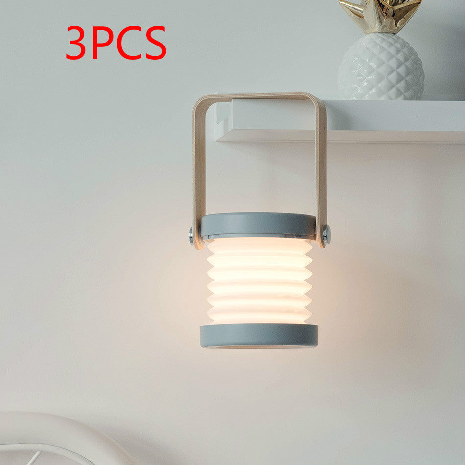 Eco-Friendly Portable Lantern with Wooden Accents