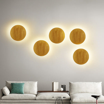 Eco-Friendly Wall-Mounted LED Lights - Warm Wood Tone