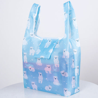 Eco-Friendly Reusable Shopping Bag with Polar Bear Print