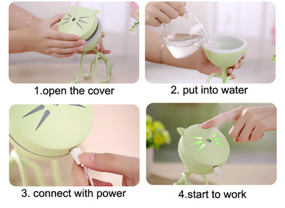 Cat Ear Design Humidifier - Compact, Eco-Friendly Air Quality Enhancer