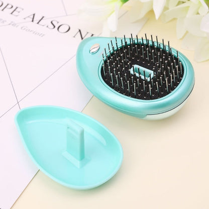 Teal Teardrop Hairbrush with Metal Bristles for Eco-Friendly Hair Care