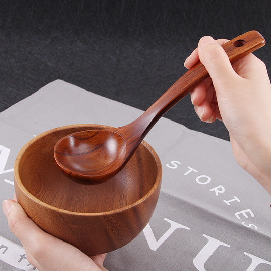 Eco-Friendly Wooden Bowl and Spoon Set
