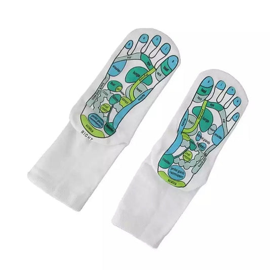 Reflexology Wellness Socks with Multicolored Foot Map