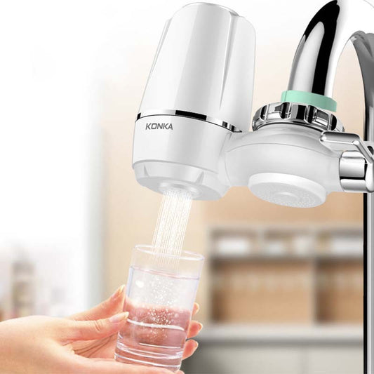 Eco-Friendly Faucet Water Filter with Chrome Accents