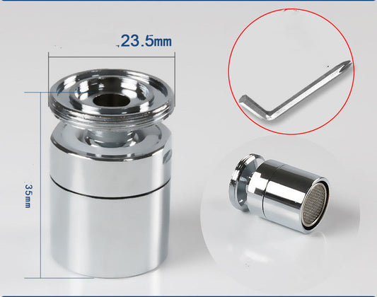 Silver Faucet Aerator with Water-Saving Design