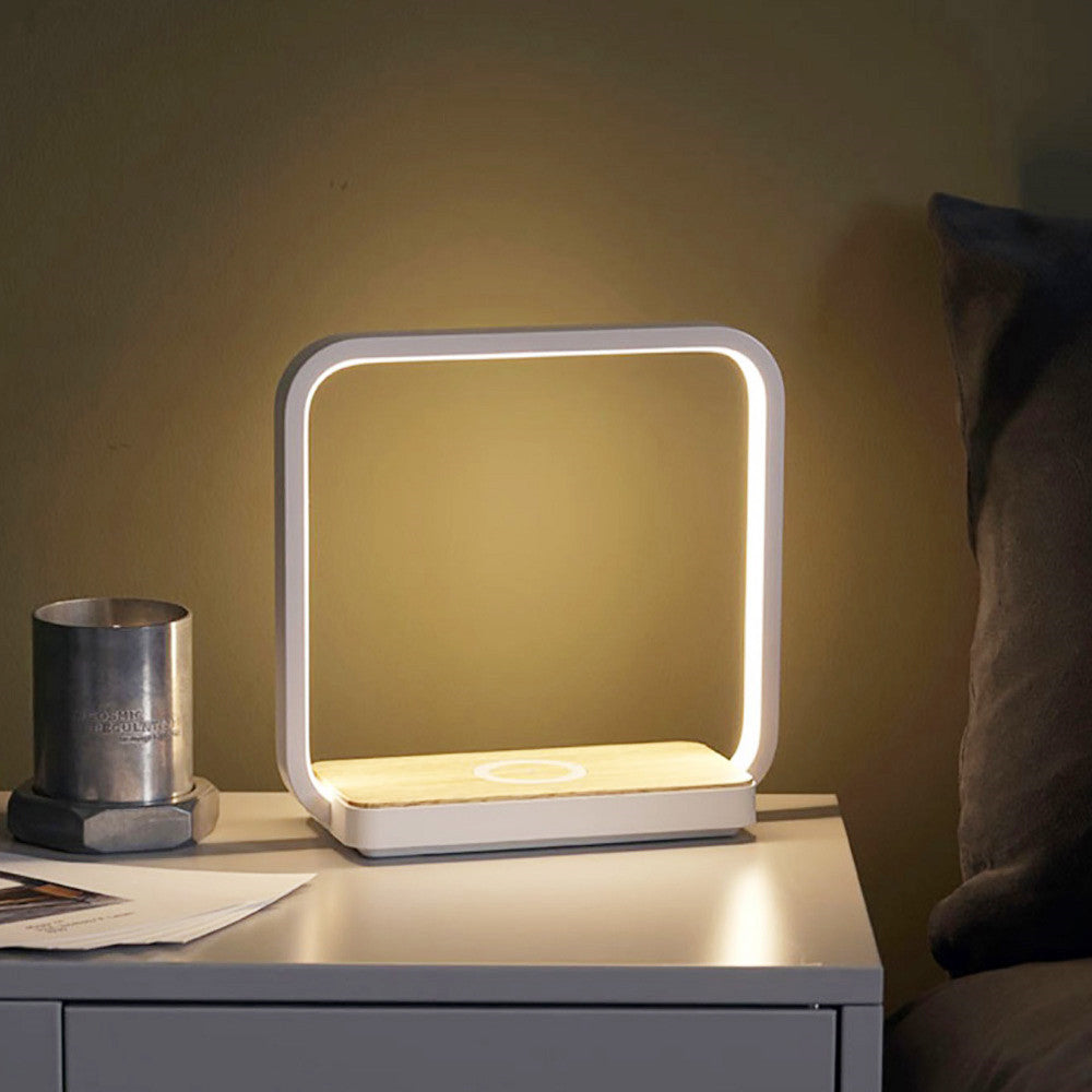 LED Table Lamp with Wireless Charger - Eco-Friendly Lighting Solution