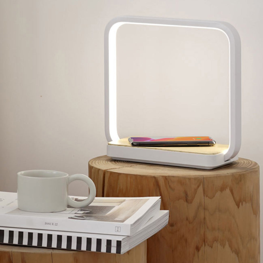 LED Table Lamp with Wireless Charger - Eco-Friendly Lighting Solution