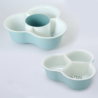 Eco-Friendly Clover Serving Tray with Multi-Compartment Design