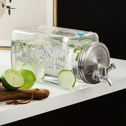 Eco-Friendly Glass Beverage Dispenser with Tap