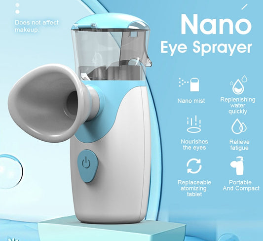 Portable Nano Eye Sprayer in Light Blue and White