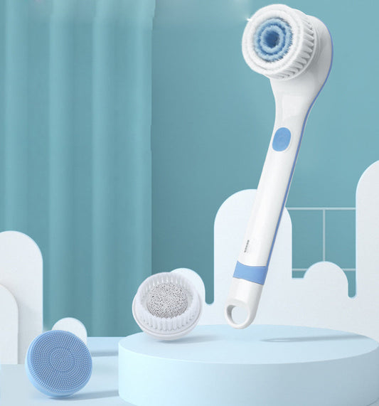 Eco-Friendly Electric Facial Cleansing Brush with Interchangeable Heads