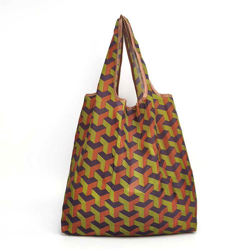 Eco-Friendly Reusable Shopping Bag - Multicolored Floral Pattern