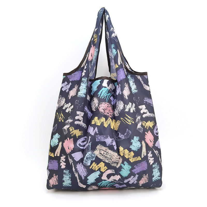 Eco-Friendly Reusable Shopping Bag - Multicolored Floral Pattern