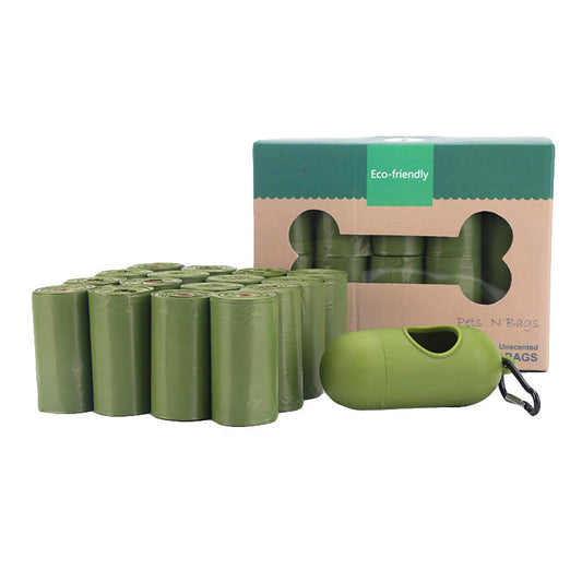 Eco-Friendly Pet Waste Bags with Dispenser in Green